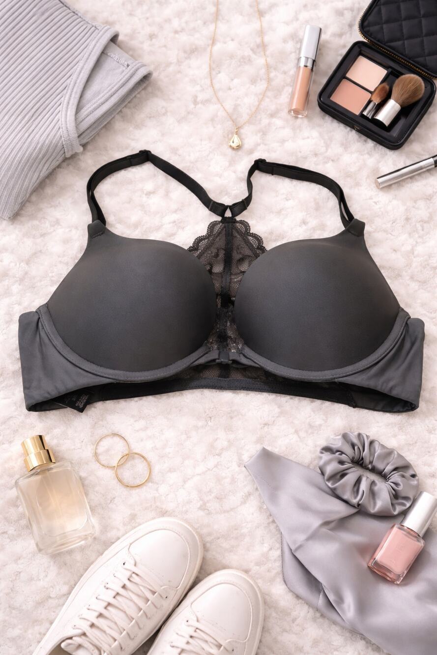 Victoria’s Secret Women's Push Up Racerback Front Closure Bra Grey Size 32B